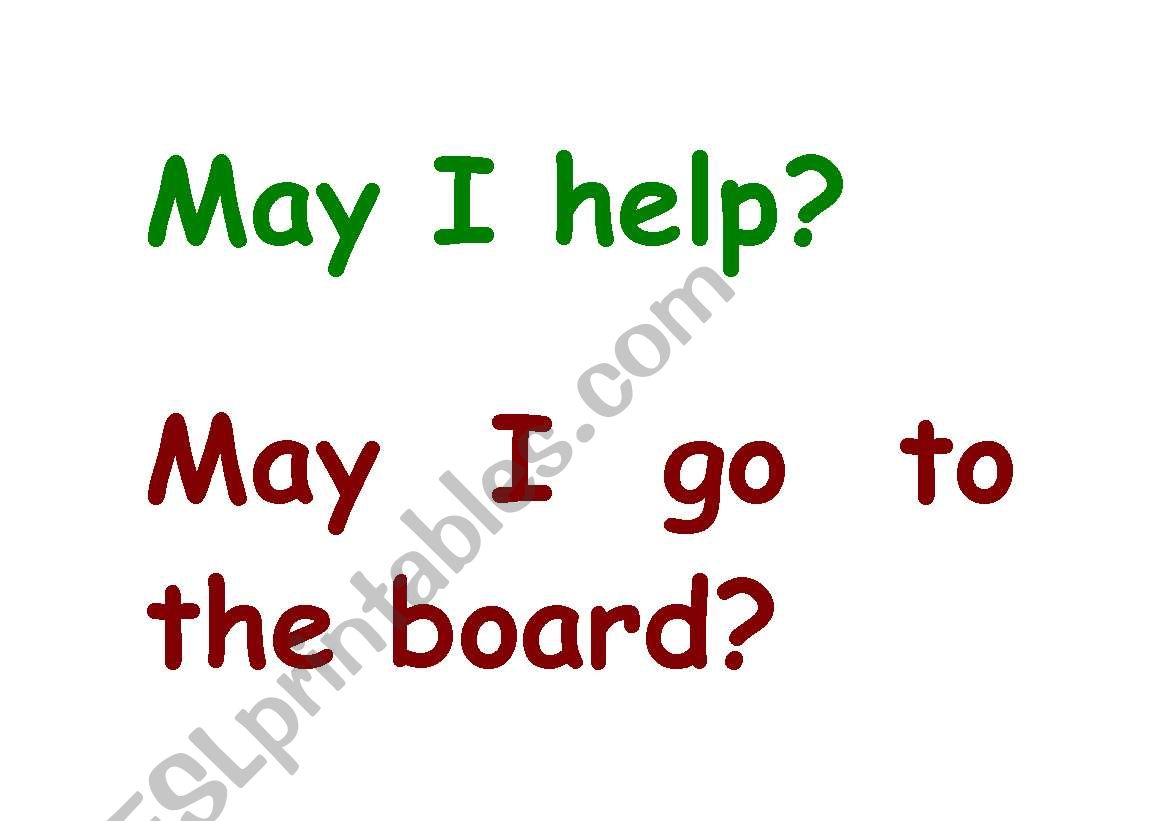 Classroom language worksheet