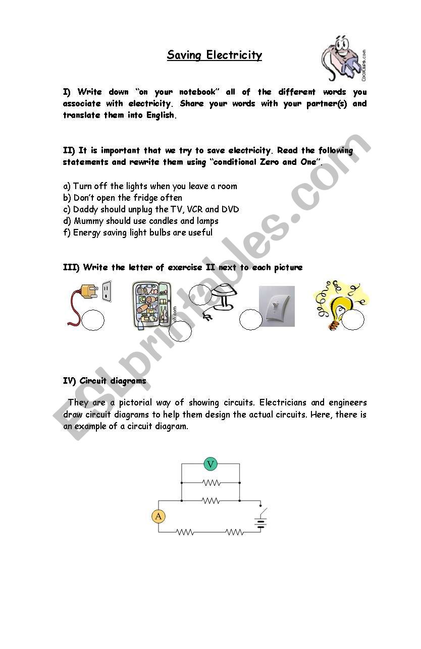 electricity1 worksheet