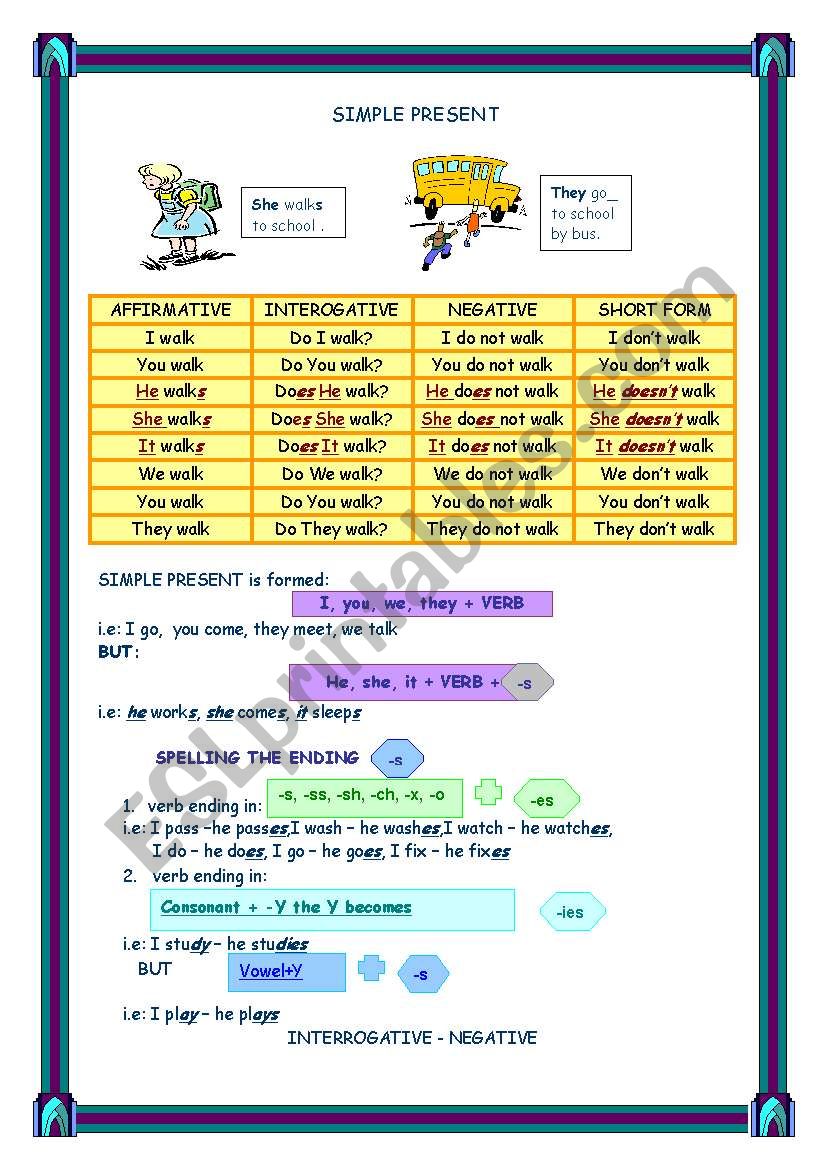 simple present worksheet