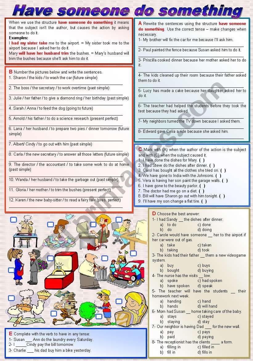 Causatives: have someone do something (fully editable - keys included)