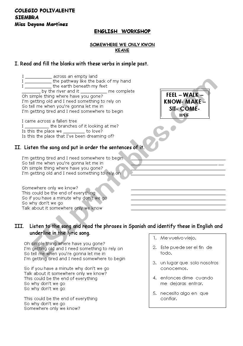 workshop worksheet