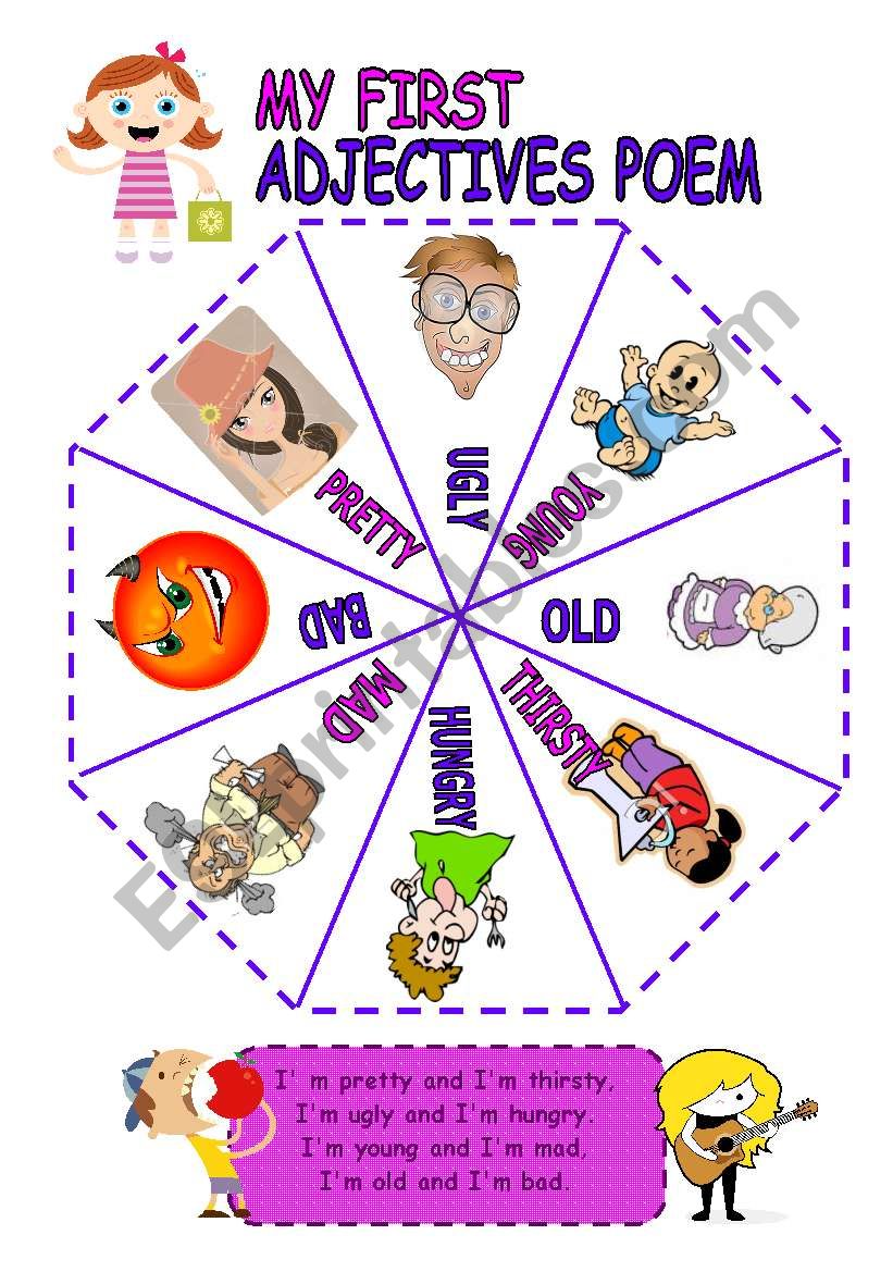 My first adjectives Â´cut - outÂ´ poem