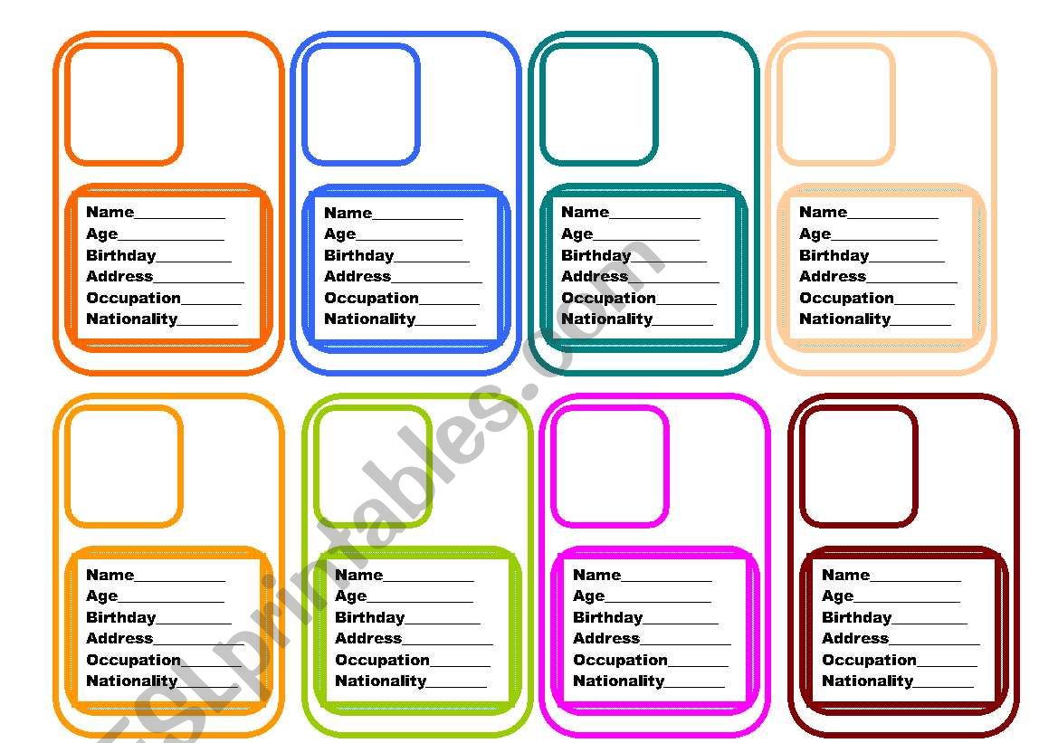 My friends´ personal information - ESL worksheet by ilona