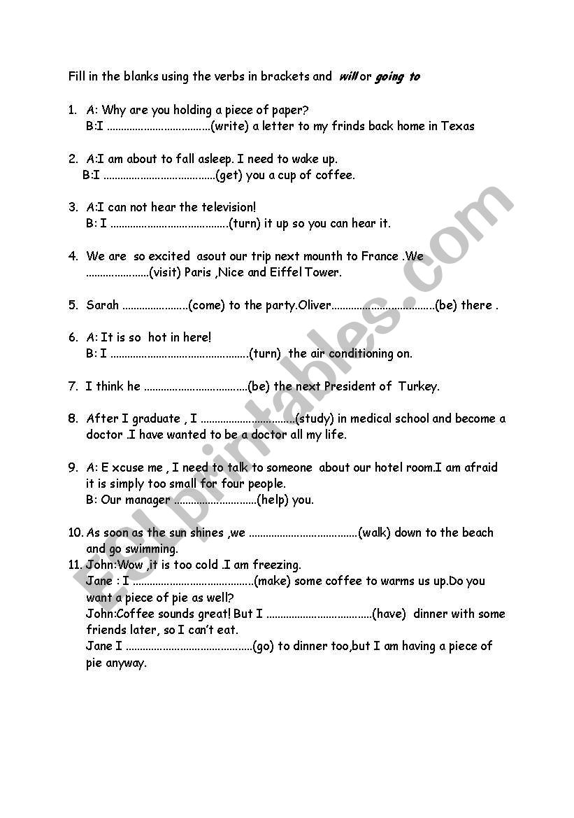 tenses worksheet