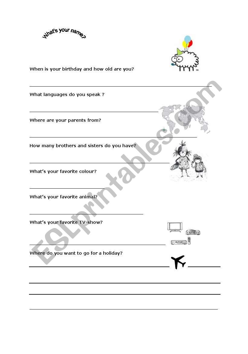 profile for a class poster worksheet