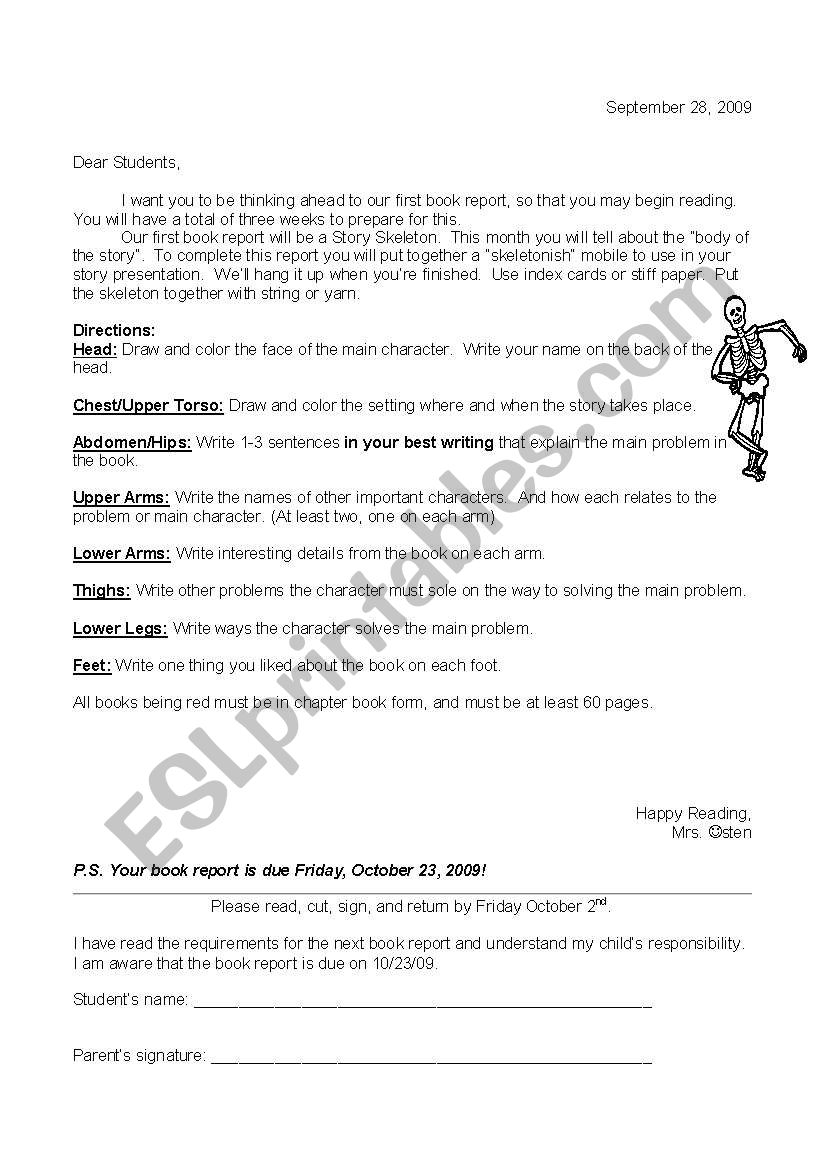 Story Skeleton worksheet