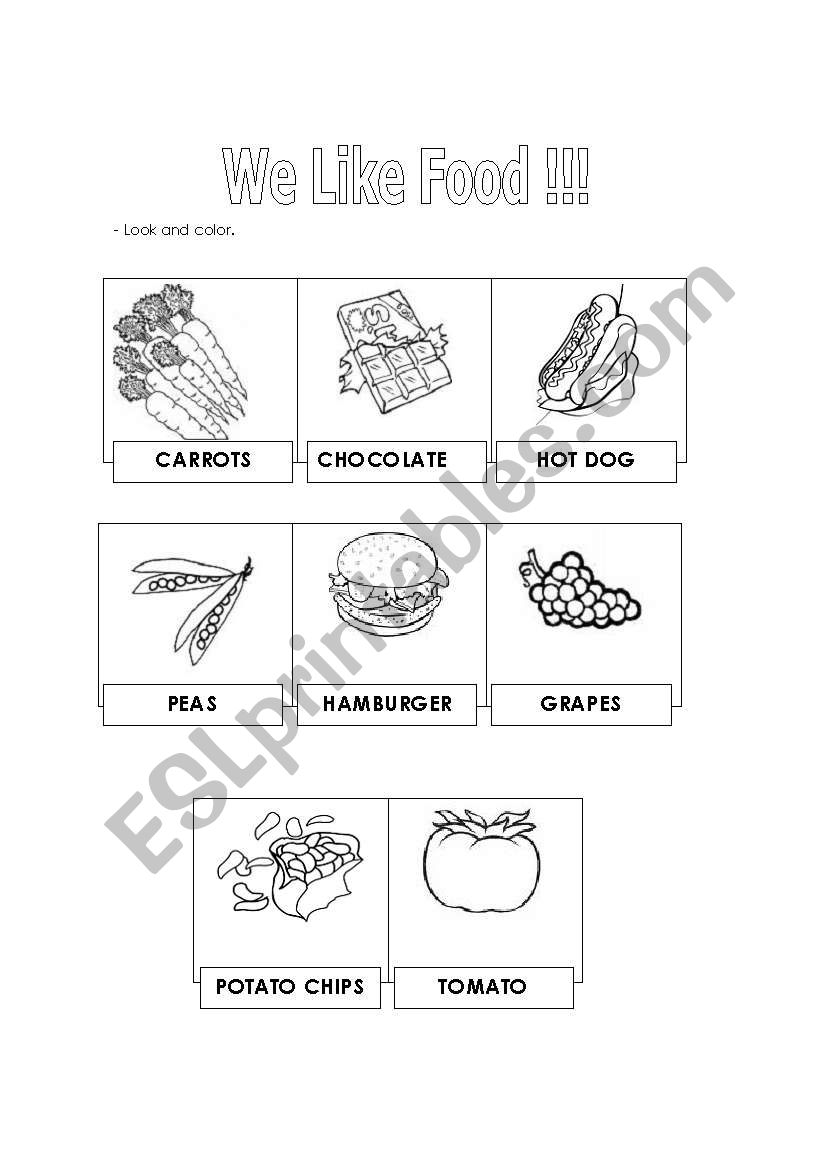 We like food worksheet