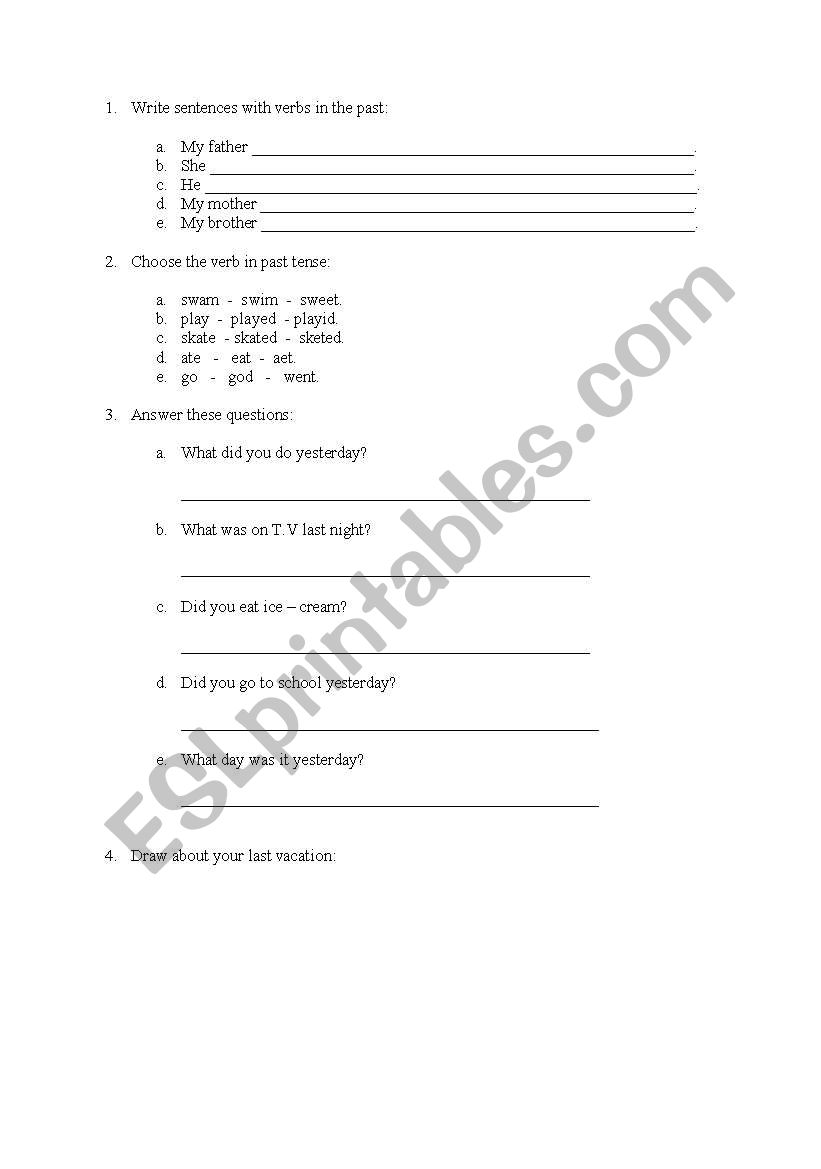 Past Simple worksheet