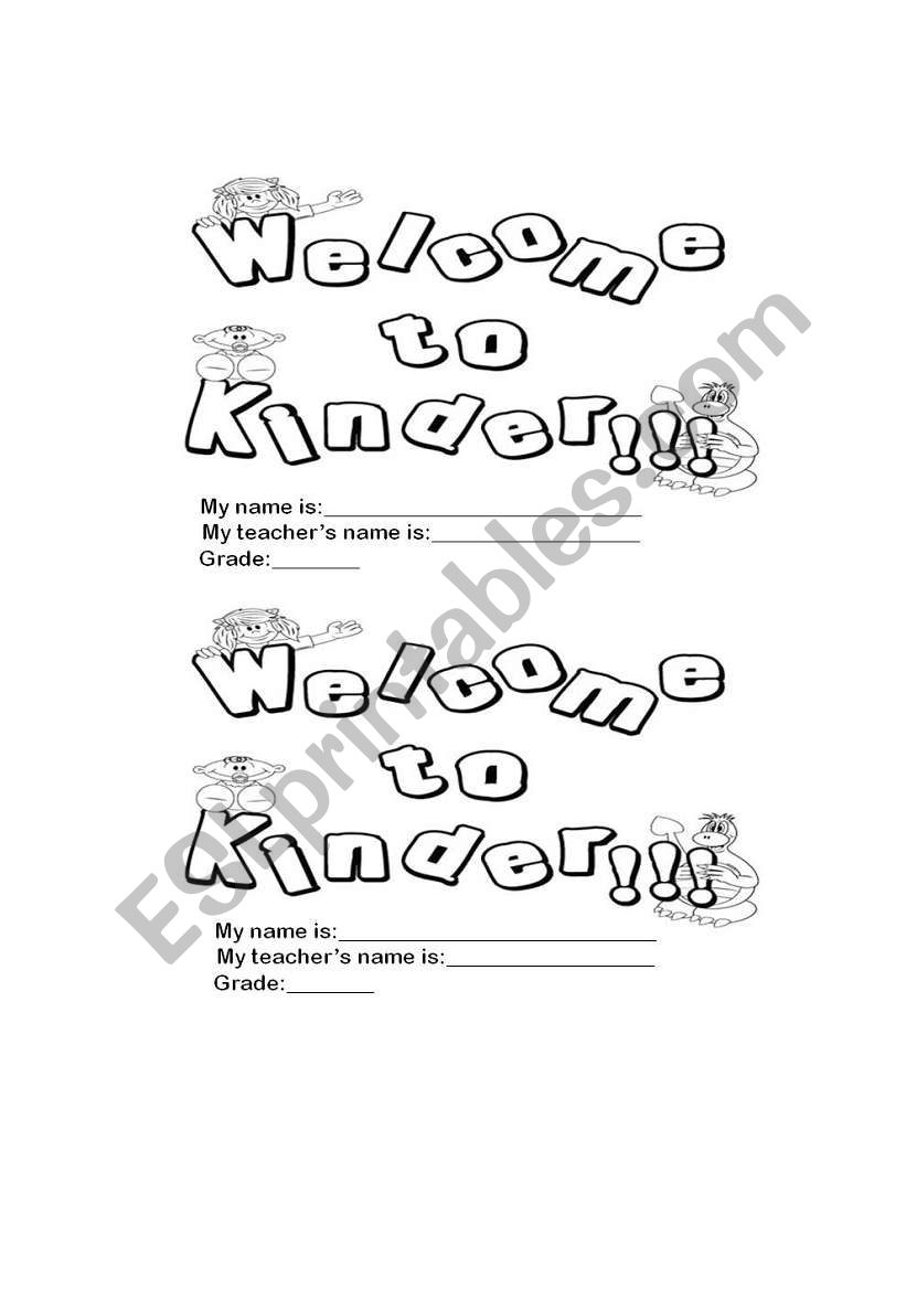 welcome to the kinder worksheet