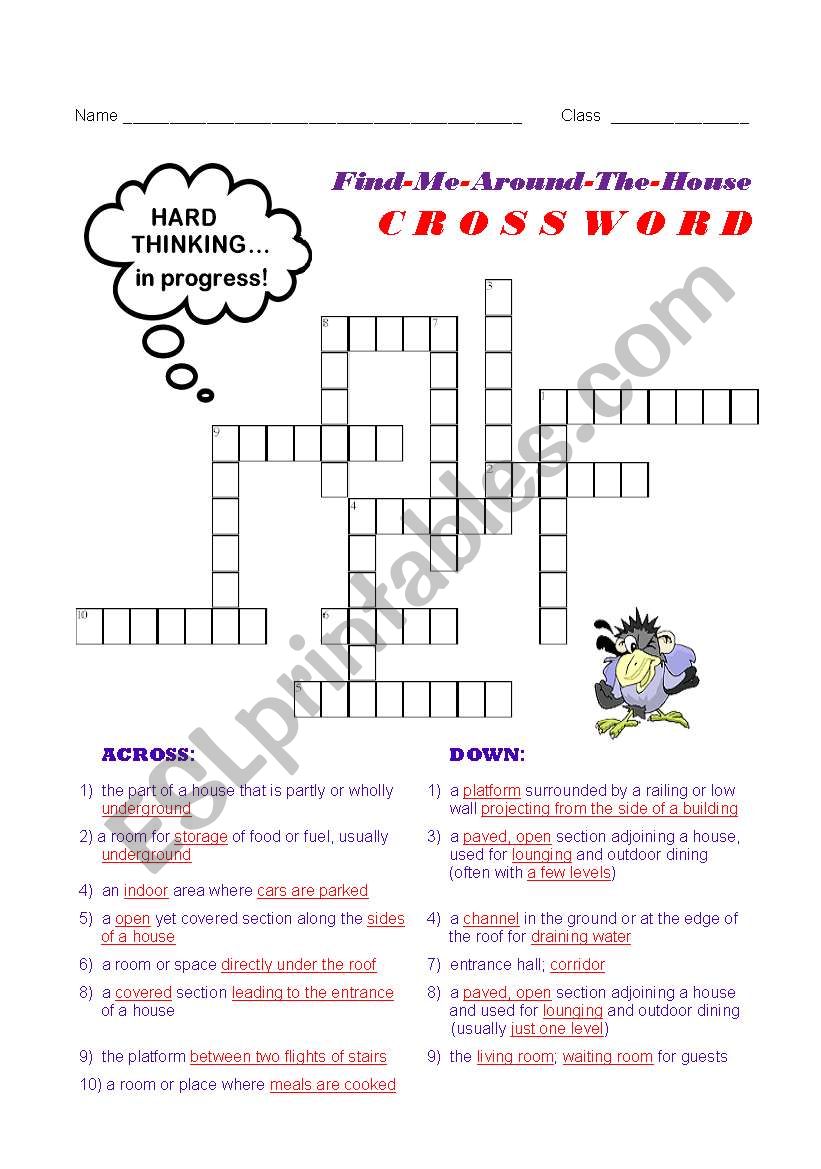 Find-Me-Around-The-House Crossword