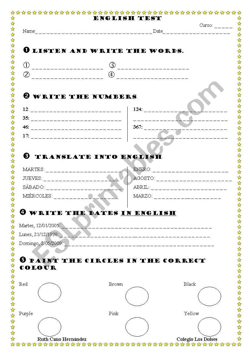 TEST 5TH AND 6TH GRADE worksheet