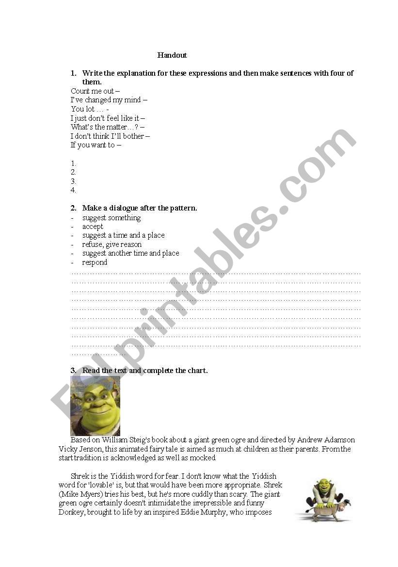 handout worksheet