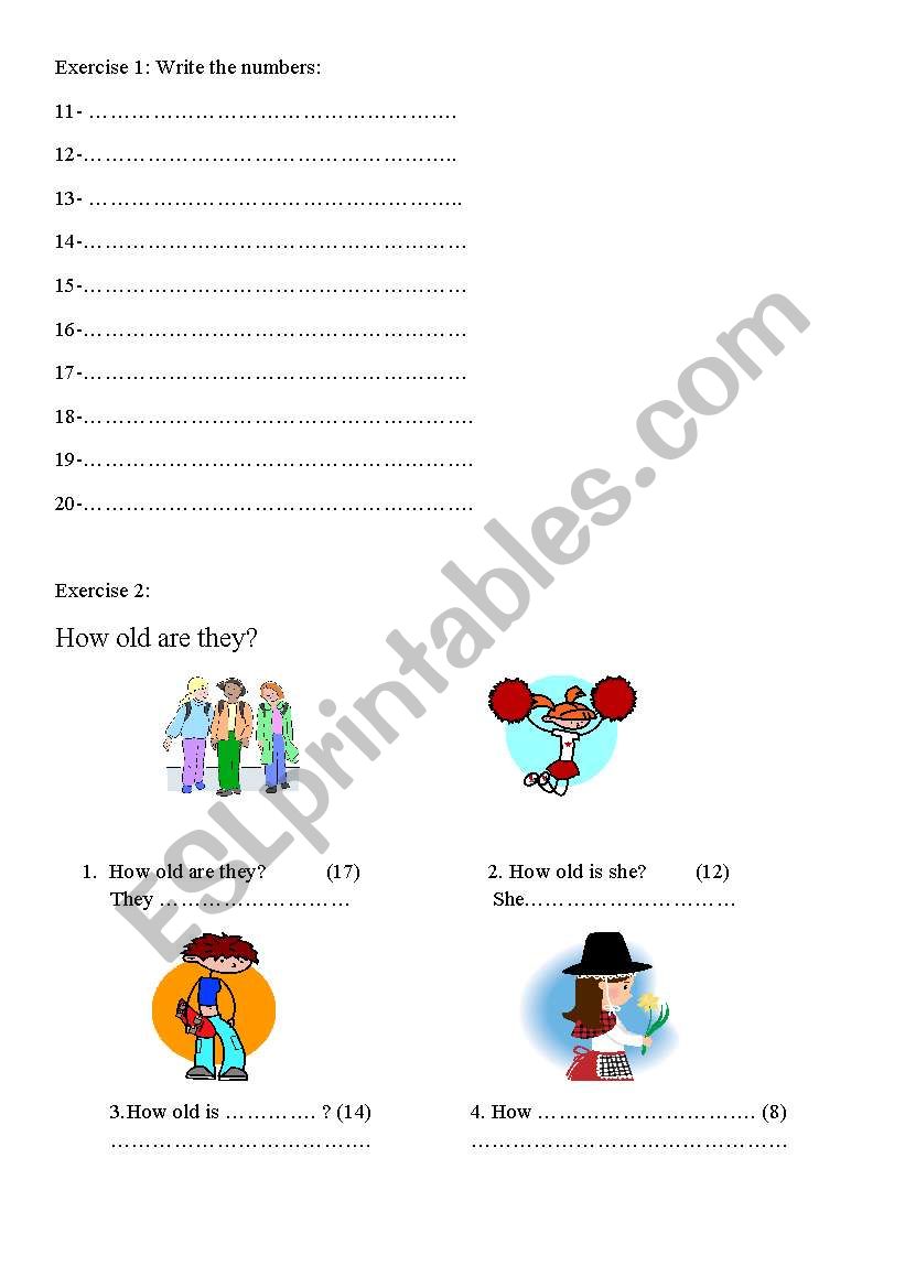 How old are you? worksheet