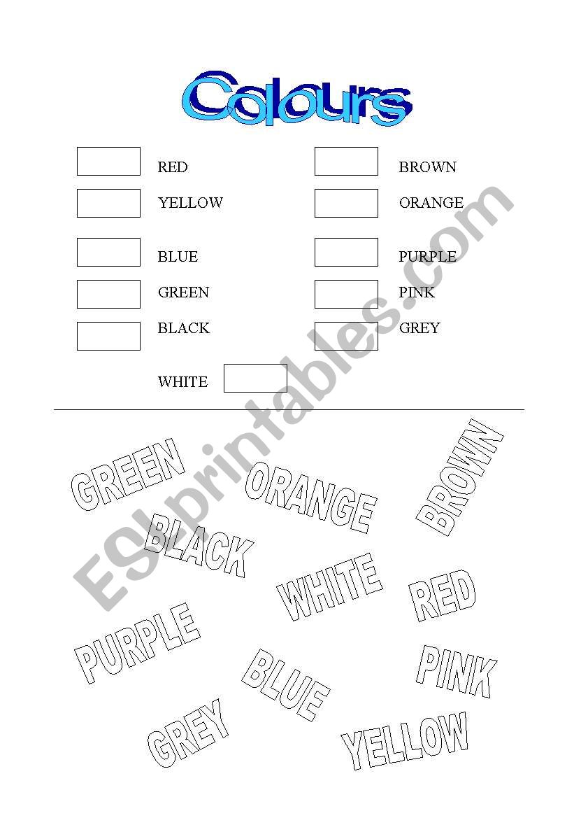 colours worksheet