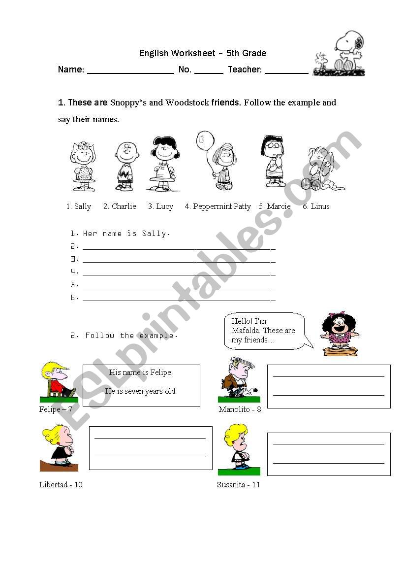 Name worksheet