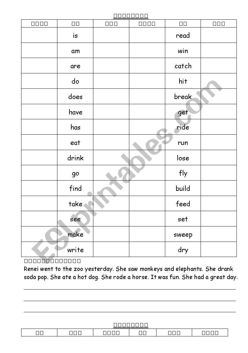 Past Simple Tense (Irregular Verbs)