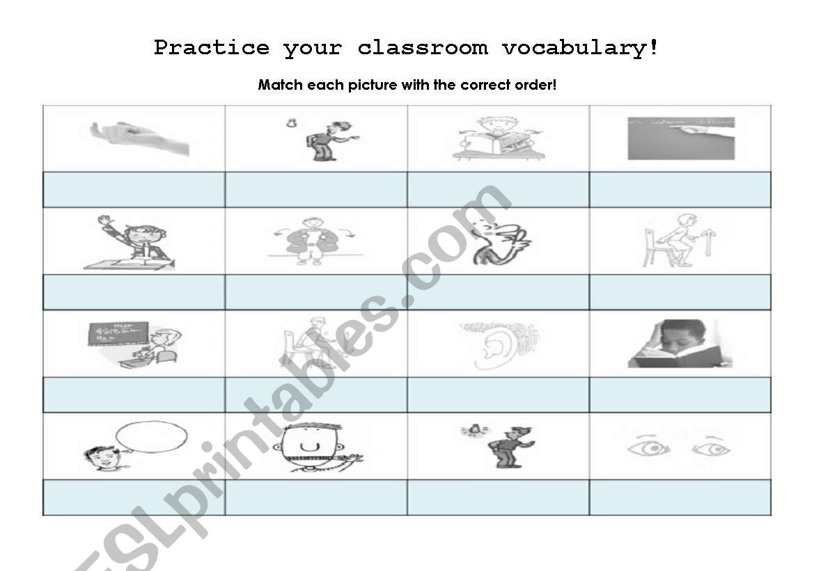 Practice your classroom vocabulary