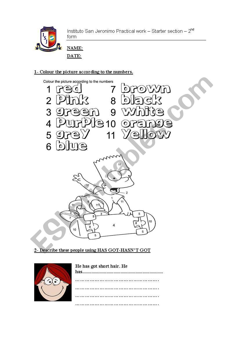 elementary exam worksheet