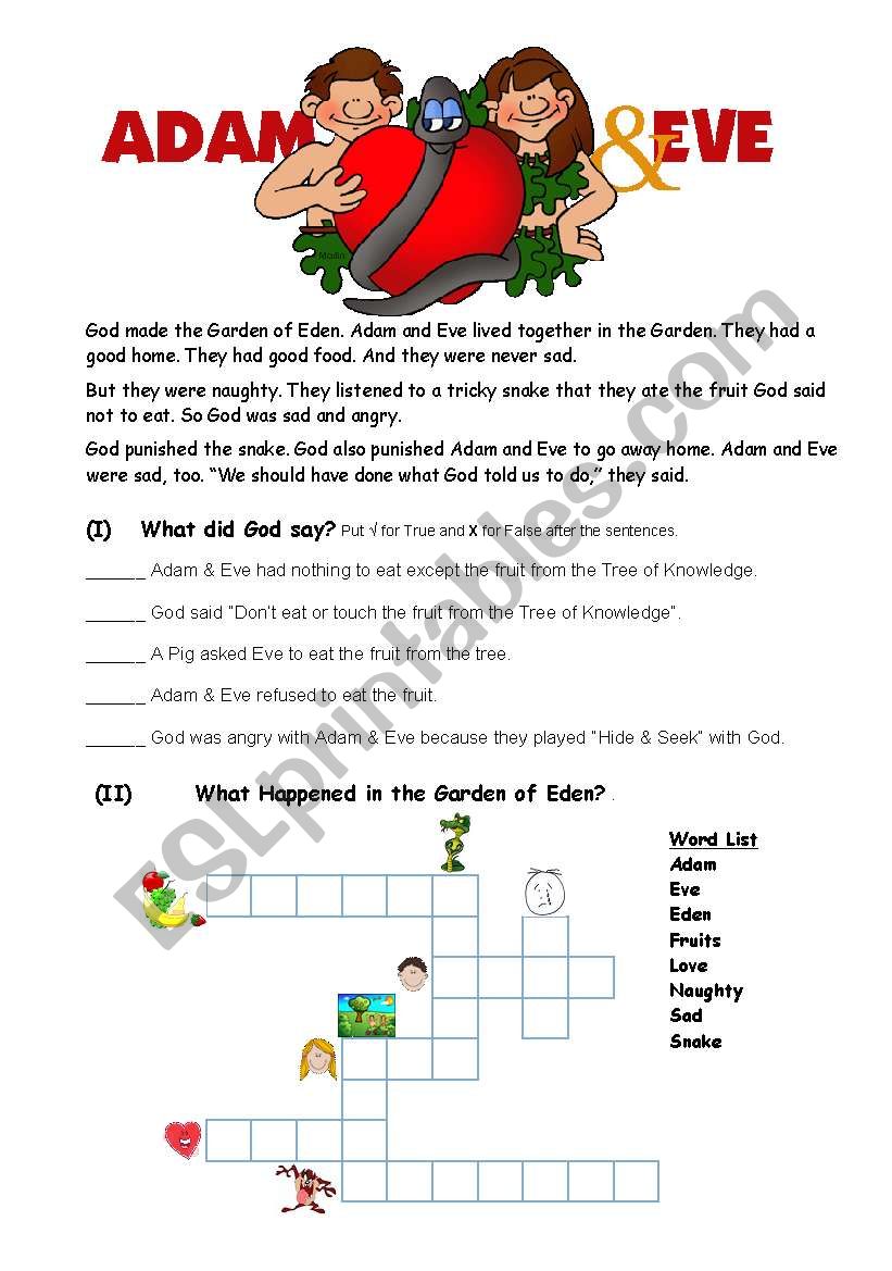 Adam_Eve worksheet