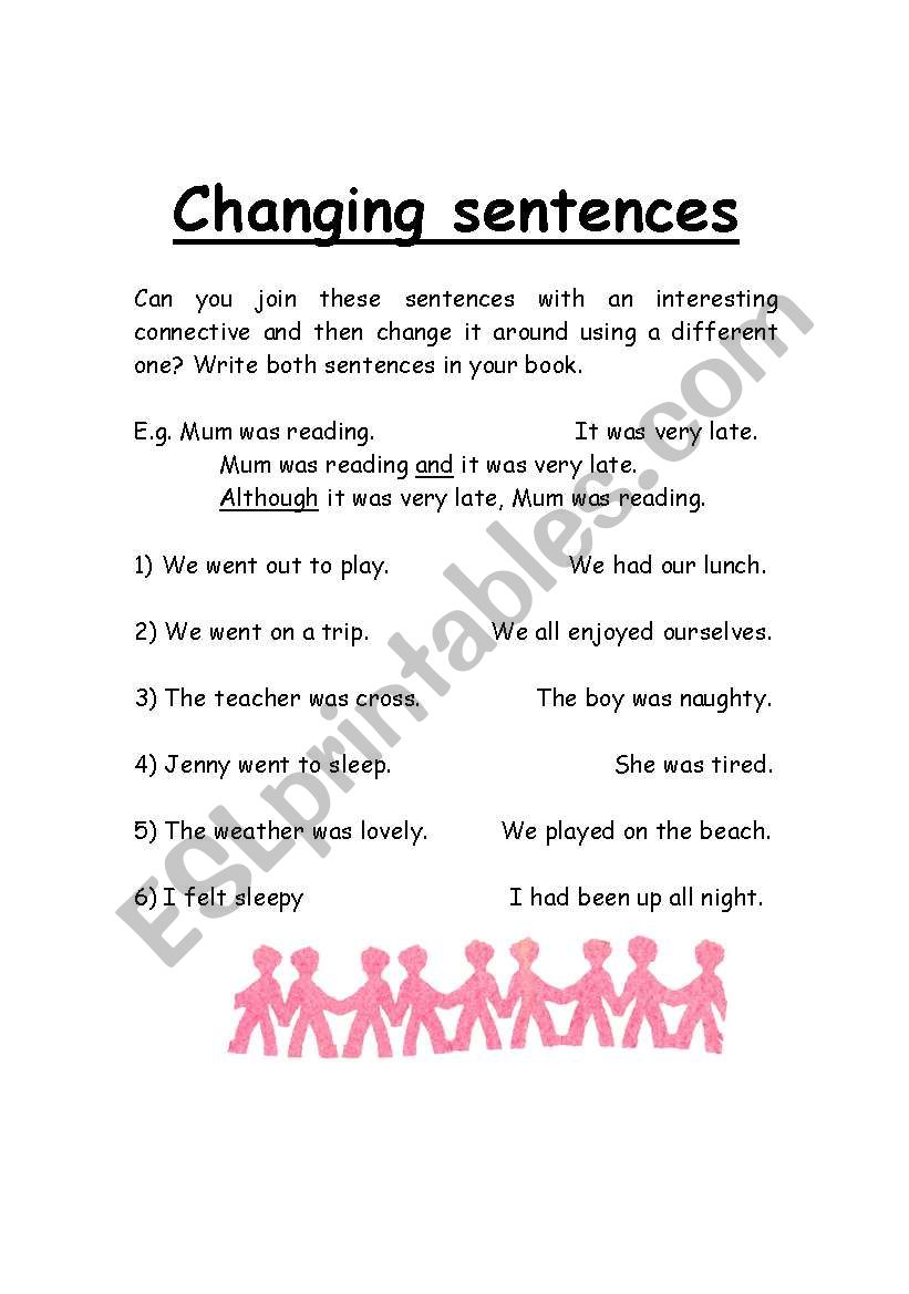 Changing Sentences worksheet