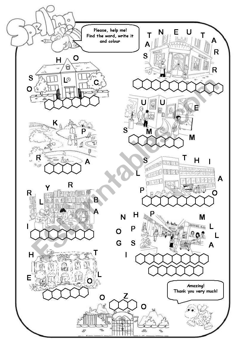 PLACES worksheet