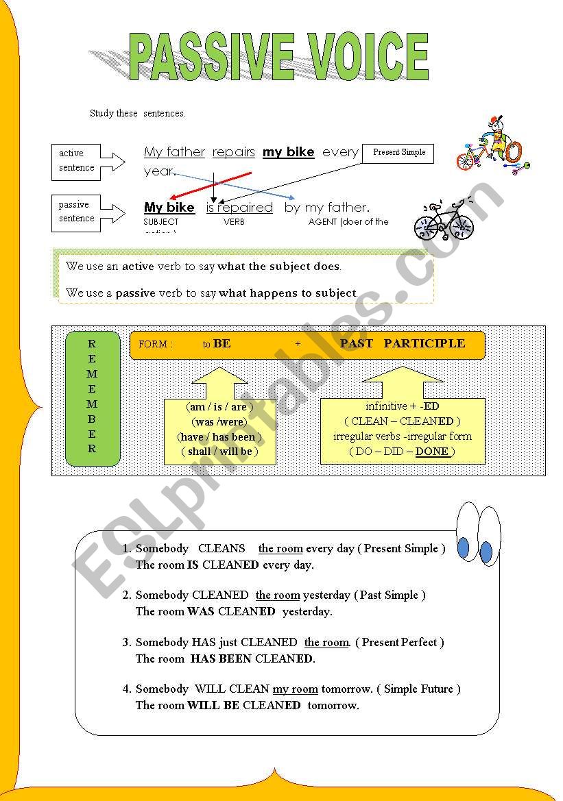 Passive Voice - colour worksheet