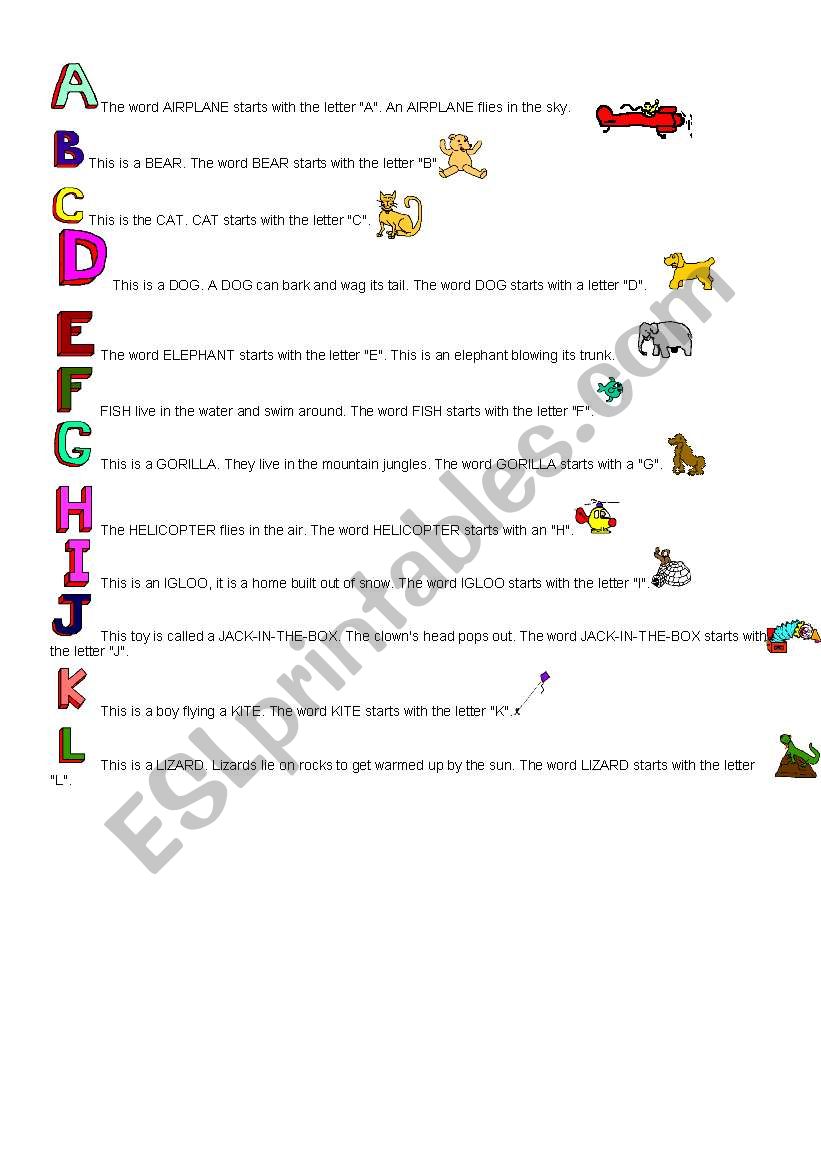 a-l worksheet