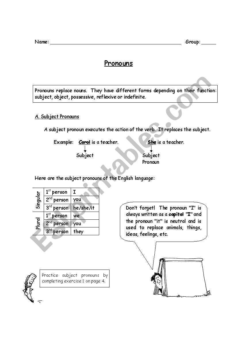 Pronouns (explanations and exercises)