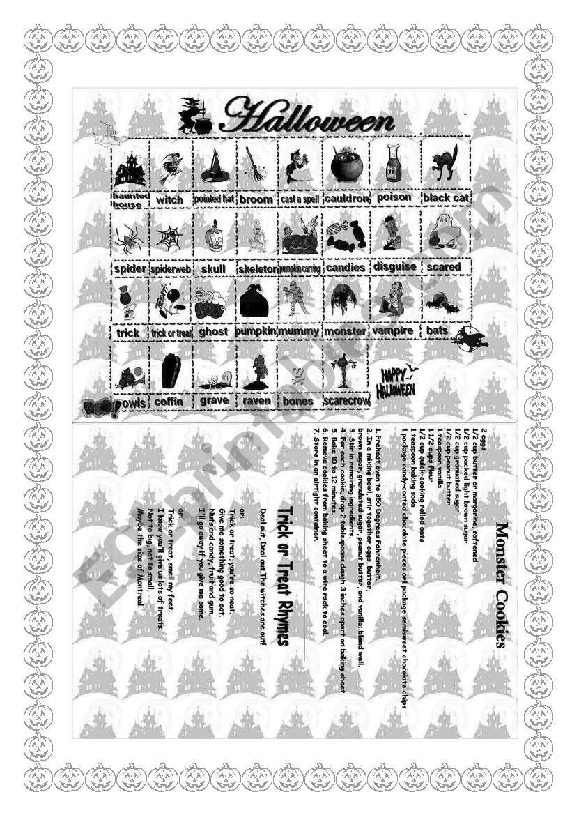 Halloween worksheet