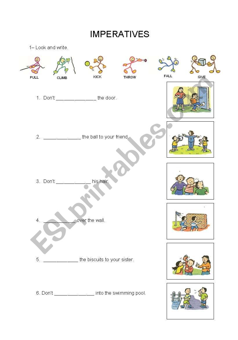 Imperatives worksheet