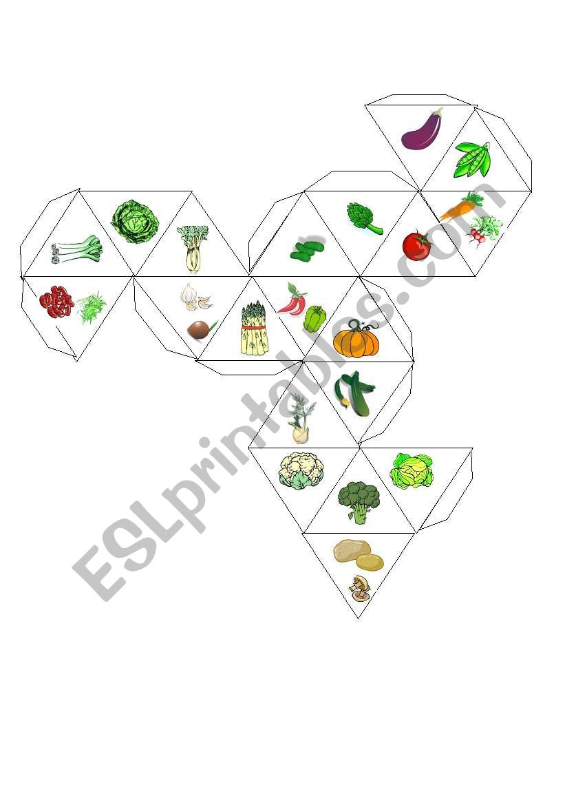 fruit s and vegetables editable dice