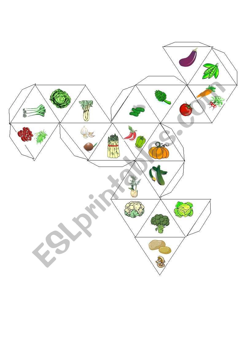 fruit s and vegetables editable dice