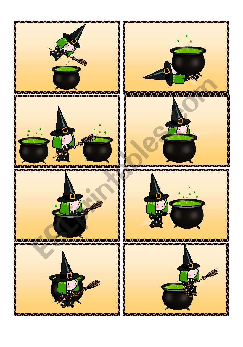 Where is the Witch? Preposition Flashcards