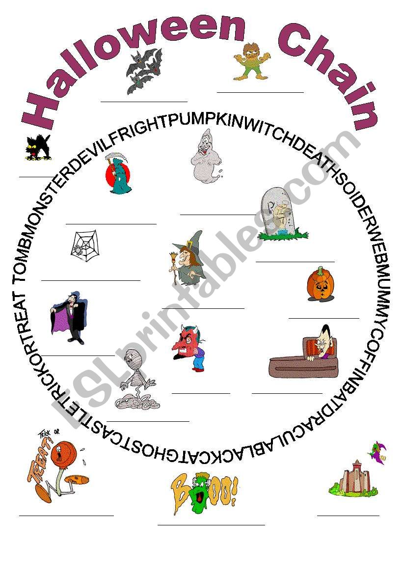 HALLOWEEN CHAIN worksheet