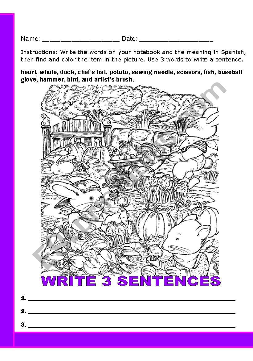 word search for vocabulary worksheet