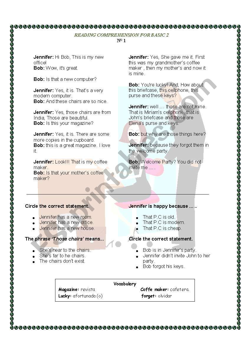 Reading and Speaking  worksheet