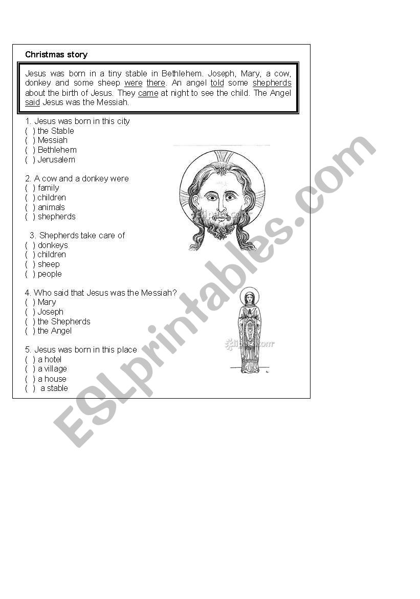 celebrations jesus worksheet