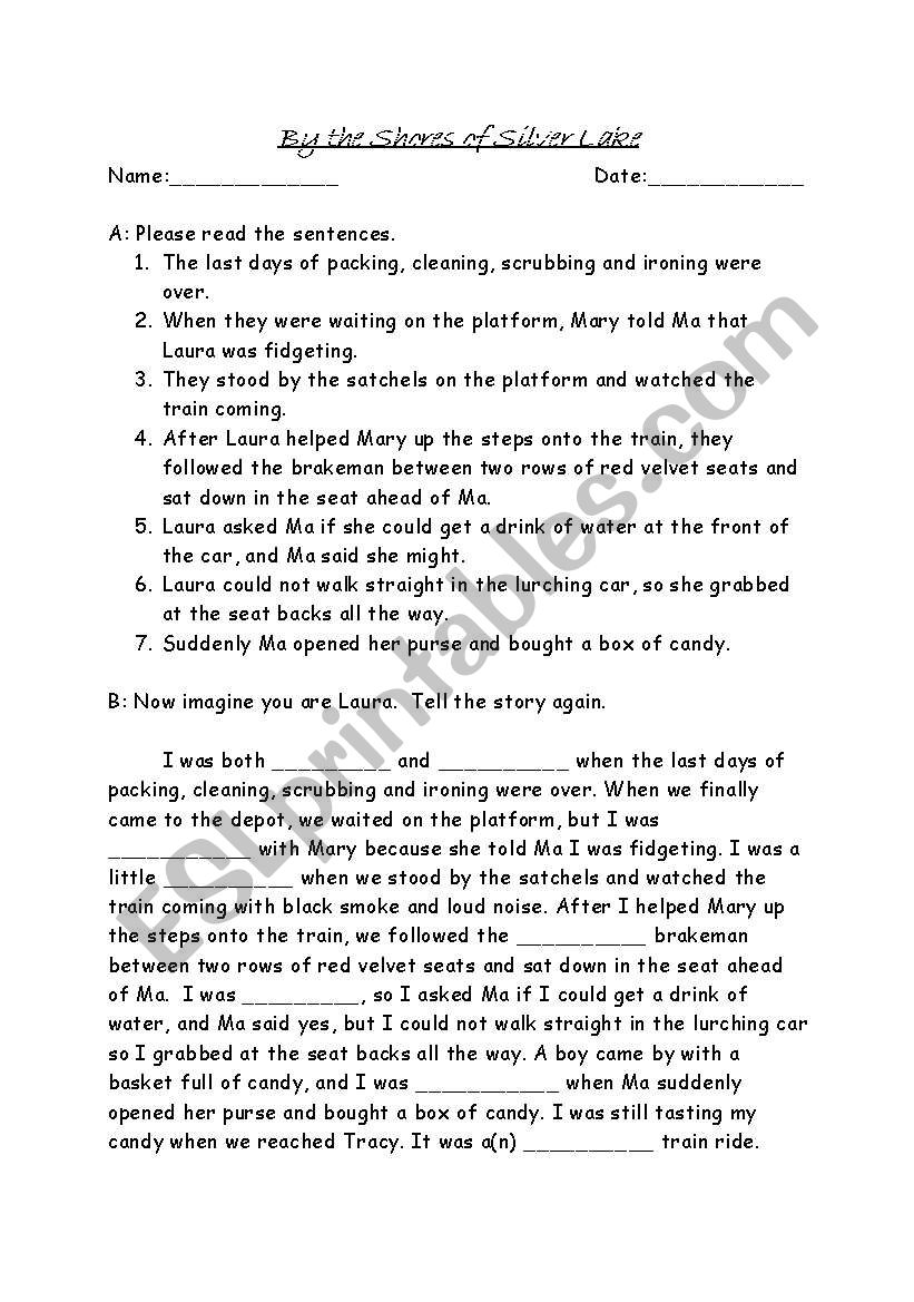 Reading Comprehesion Check: Laura Ingalls Wilder 