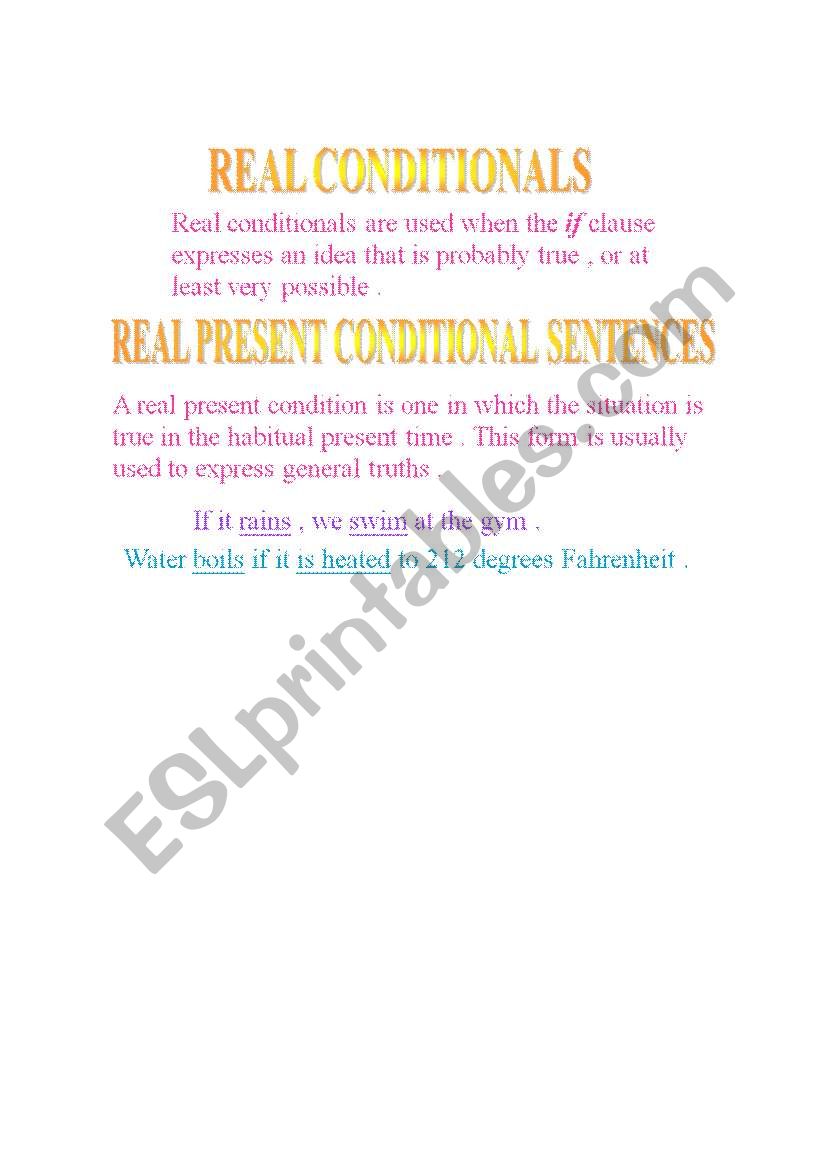 Conditional worksheet