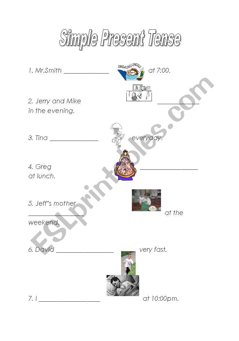 Present Simple Positive form worksheet