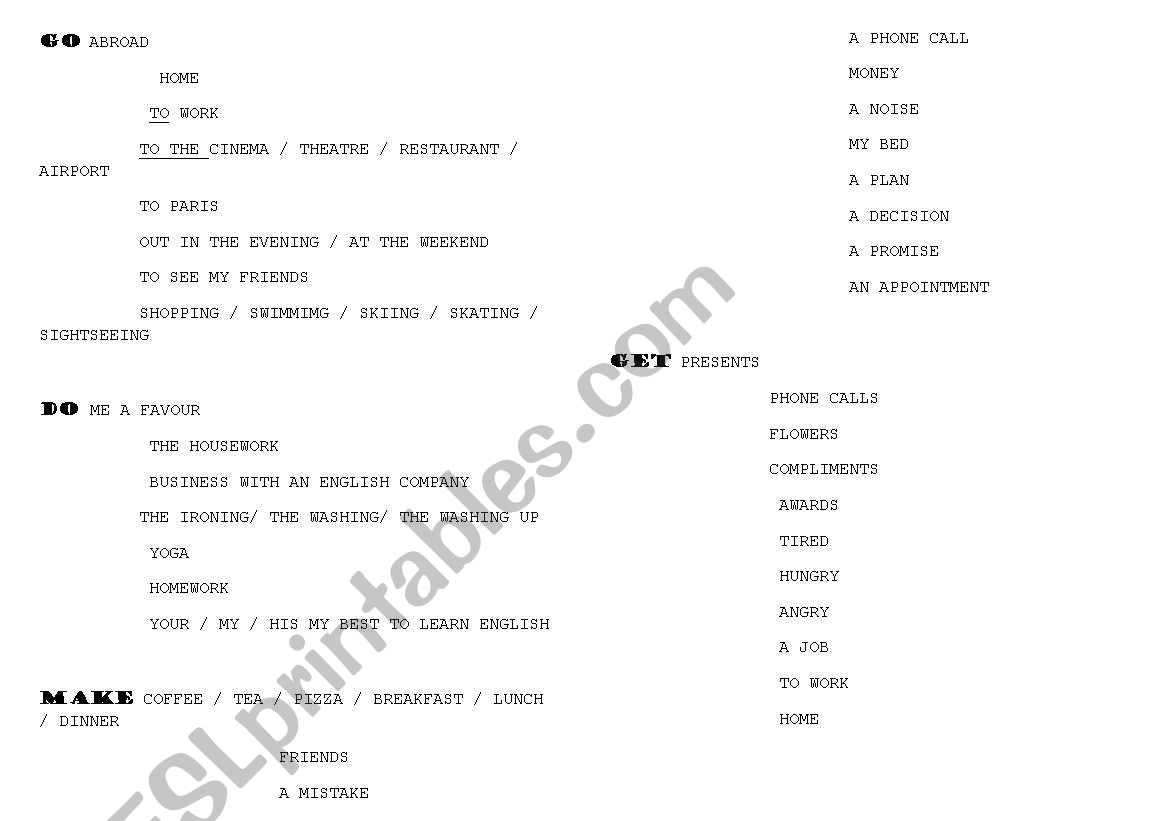 new elementary collocations worksheet