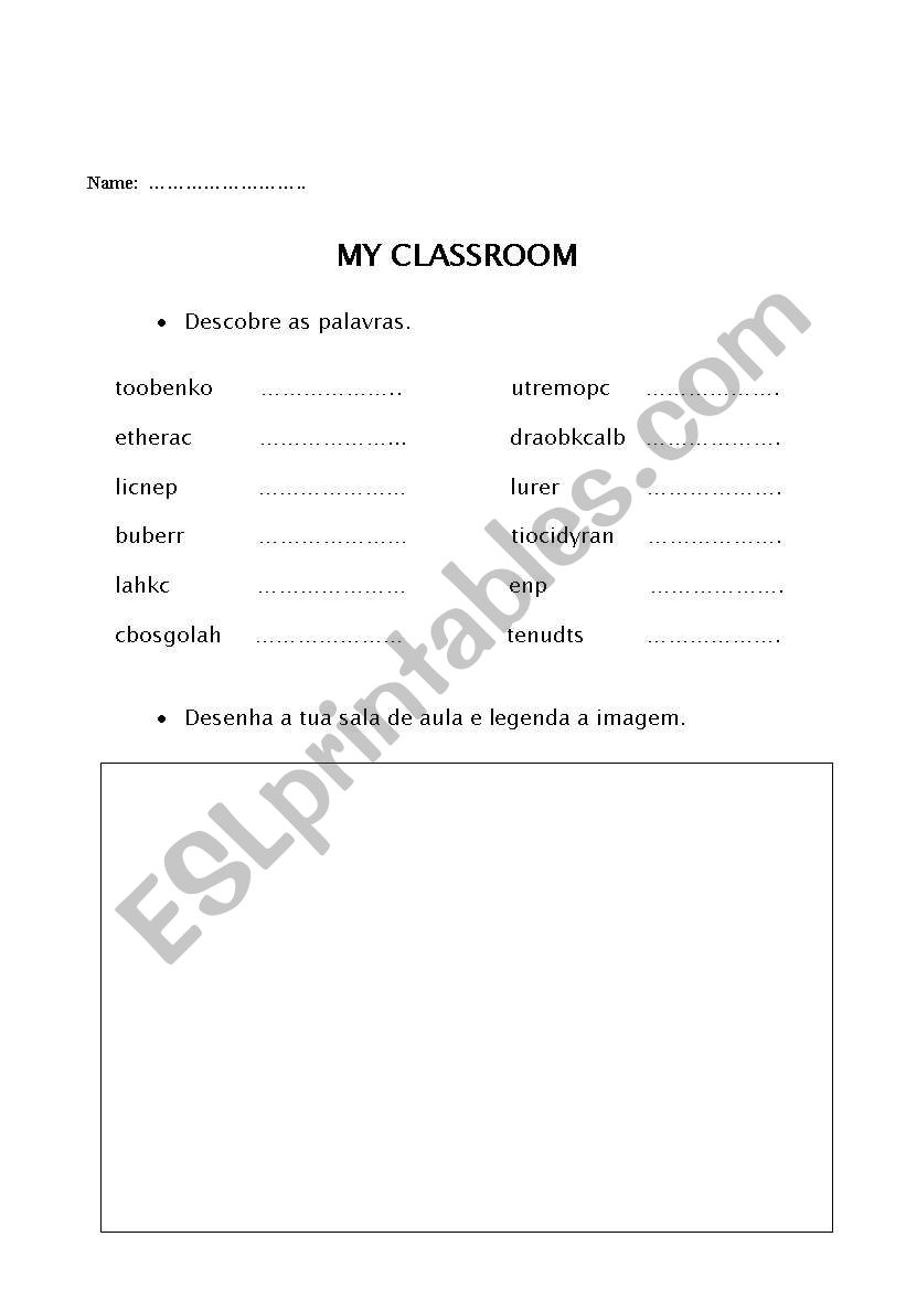 My classroom worksheet