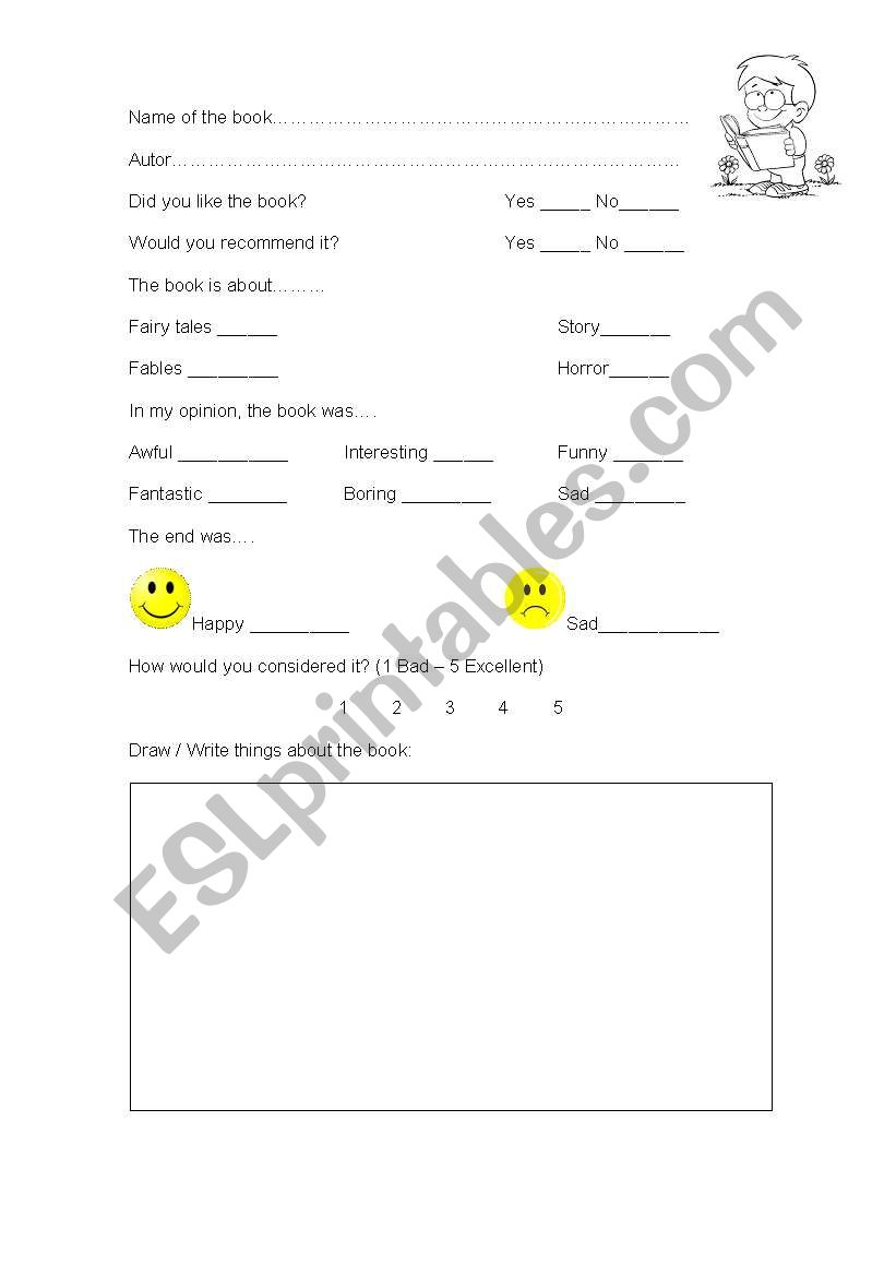 Books worksheet