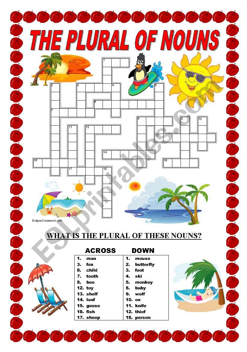 The plural of nouns worksheet