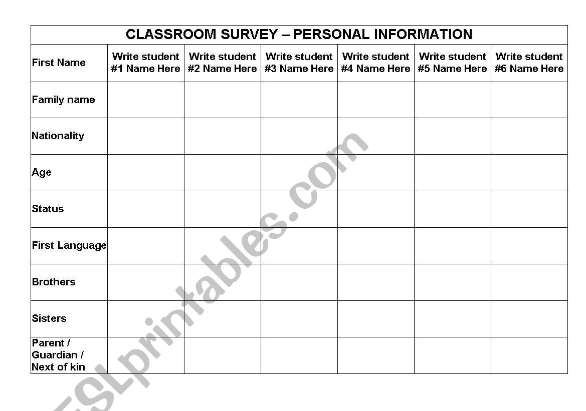 Classroom Survey - Let your students ask the questions!