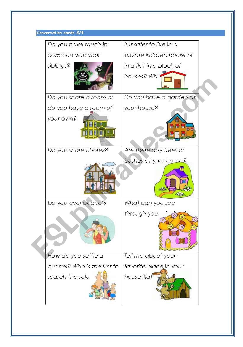 Conversation cards 2/4 -Family and Dwelling-