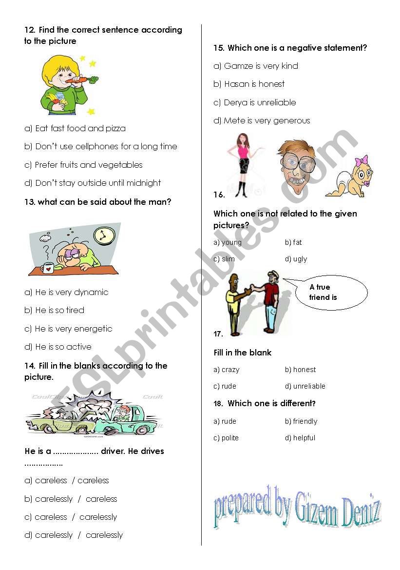 test worksheet