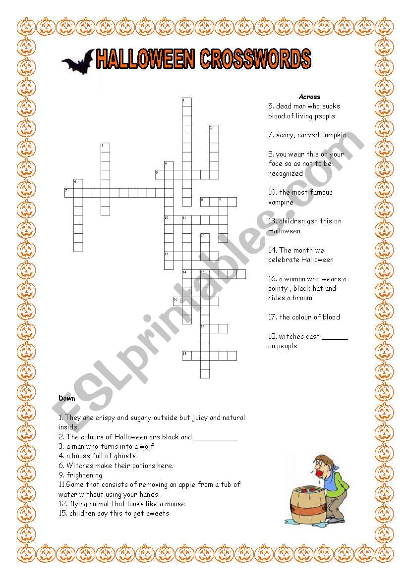 HALLOWEEN CROSSWORDS worksheet