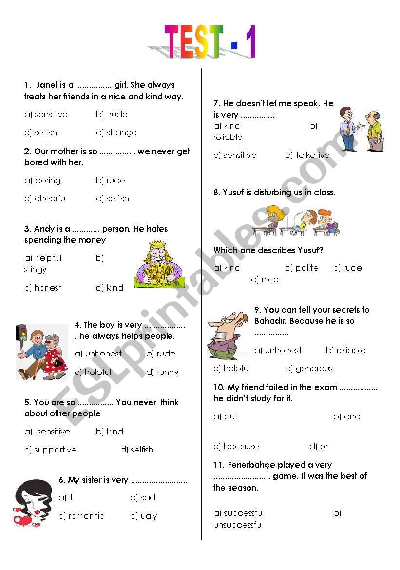 test worksheet