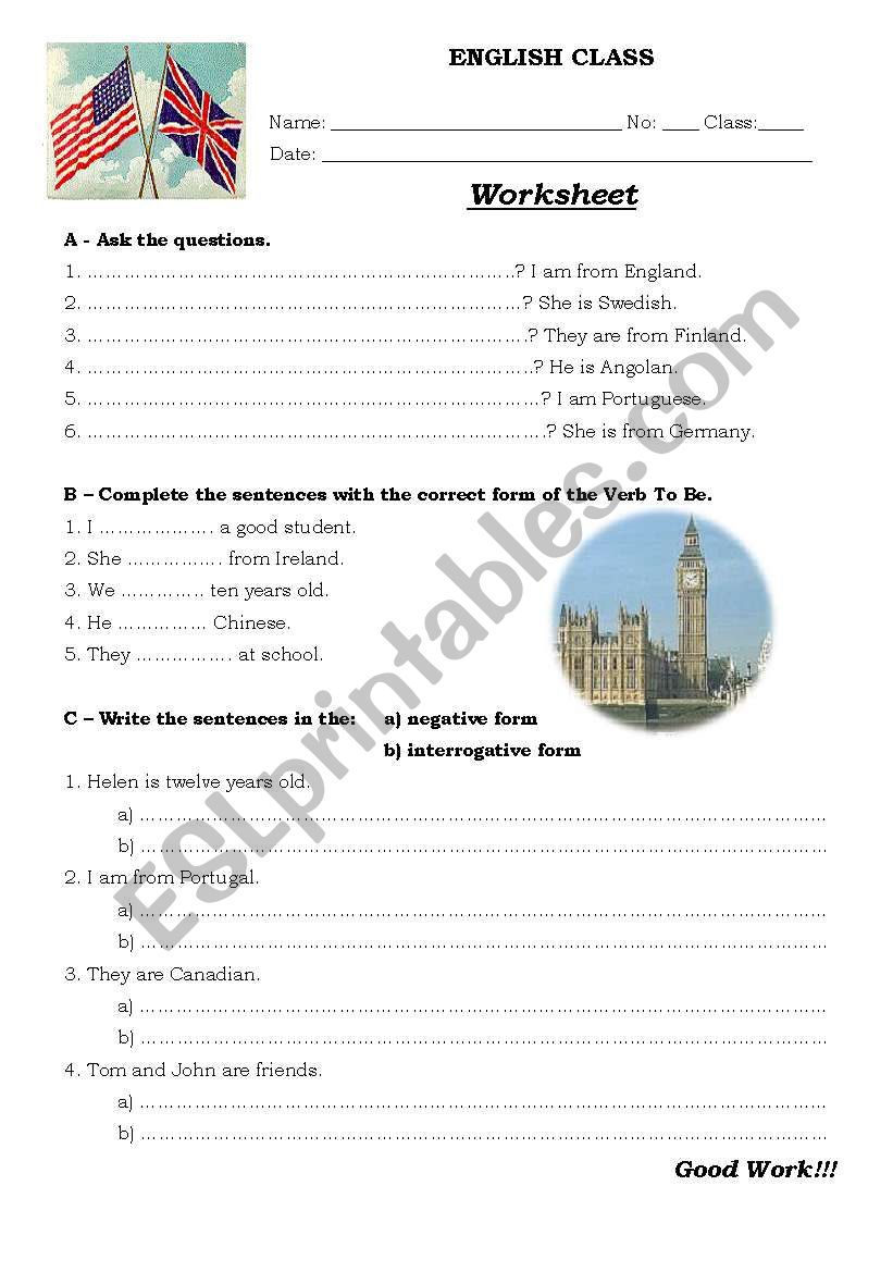 Countries and nationalities worksheet